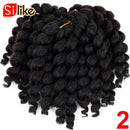 Silike 8inch Synthetic Ombre Jumpy Wand Curl Crochet Braids 22 Roots Jamaican Bounce Curl Crochet Hair Extension for Black Women