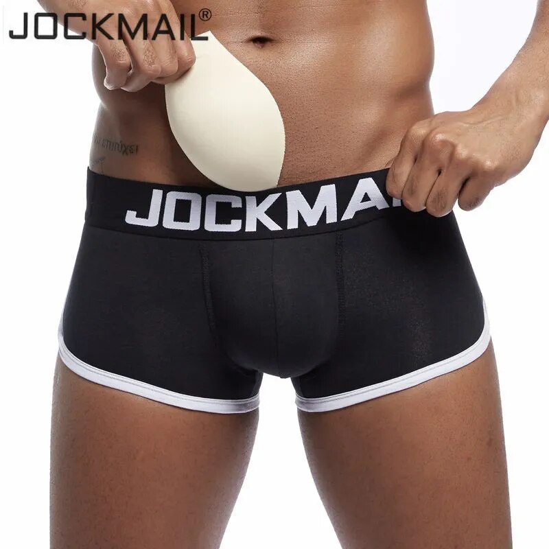 JOCKMAIL Brand Sexy men underwear penis boxer Push up boxershorts Breathable Men's Package Enhancing Padded Trunk gay underwear