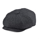 BOTVELA Woll-Tweed Newsboy Cap Fischgrätmuster Männer Frauen Britische Gatsby Retro Mütze Schiebermütze für Herren Vintage Fischgrät Baskenmütze