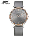 IBSO Top Brand Luxury Mens Quartz Watch Genuine Leather Strap Watch For Male Fashion Clock Relogio Masculino