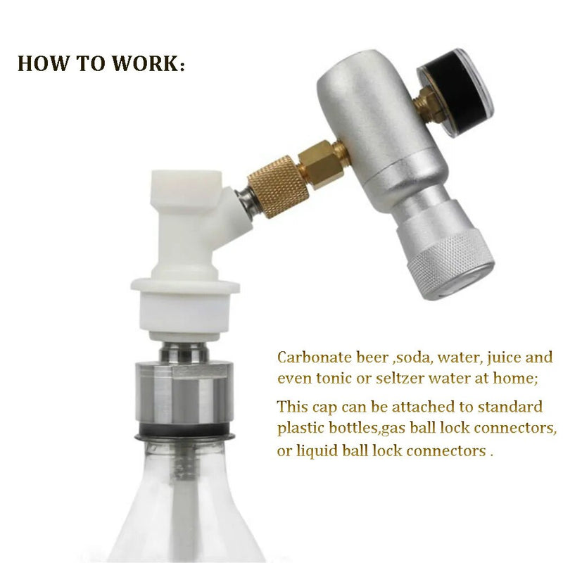 Beer Brewing Carbonation Cap with 5/16" Barb Ball Lock Disconnect Set,Fit Cola Soda Beer and Most of Soft Dring Pet Bottles