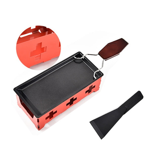 Grill Cheese Raclette Set Non-stick Griller Mini BBQ Cheese Board Baked Cheese Oven Iron Swiss Cheese Melter Pan Tray