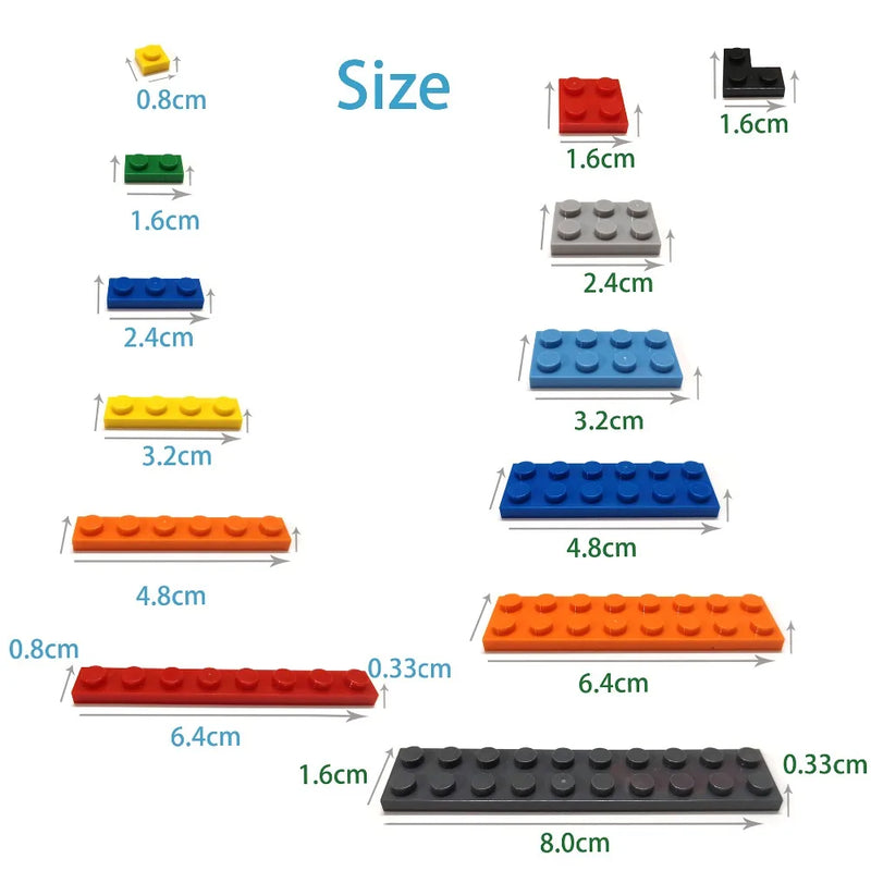 60pcs DIY Building Blocks Thin Figure Bricks 2x4 Dots Educational Creative Size Compatible With 3020 Plastic Toys for Children