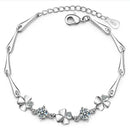 925 Sterling Silver Bracelet For Women Lucky Cute Sweet Student Female Four-leaf Clover Bracelets Girlfriend Valentines Day Gift
