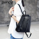 Women 100% Full Grain Genuine Cow Leather White Gray Beige Blue Yellow Black Backpacks Ladies Schoolbag Teenagers Cowhide Bag