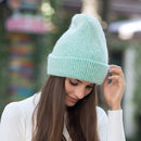 [Rancyword] Damen Wintermützen Beanies Strickmützen Kaninchenfellmütze Weiblich Echthaar Skullies Mützen Gorros Unifarbe RC1222-2