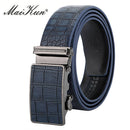 Maikun Luxus-Ledergürtel für Herren Original Design Straußenmaserung Automatische Schnalle Gürtel Ceinture Homme Cinto Masculino