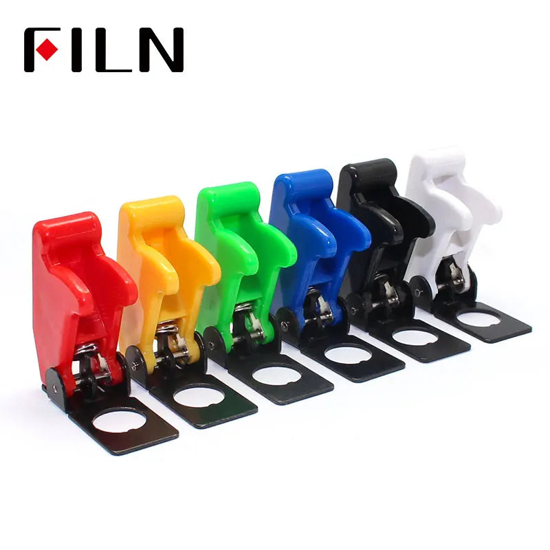 FILN  Rocker switch Auto Car Boat Truck Illuminated Led Toggle Switch With Safety Aircraft Flip Up Cover Guard 12V20A ASW-07D