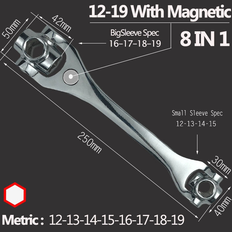 48 in 1 Wrench Socket Works with Spline Bolts Torx 360 Degree 6-Point Universial Furniture Car Repair Spanner Hand Tools