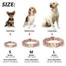Personalisiertes florales Hundehalsband, individuell, klein, mittel, Hunde-Haustier-ID-Halsband, Blumendruck, Nylon, großes Hundehalsband, graviert für Pitbull