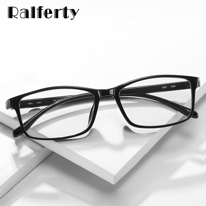 Ralferty Anti Blue Ray Glasses Computer Glasses Men Women Ultra-light Eyeglasses Myopia Prescription Spectacle Black Oculo D1827