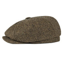 BOTVELA Woll-Tweed Newsboy Cap Fischgrätmuster Männer Frauen Britische Gatsby Retro Mütze Schiebermütze für Herren Vintage Fischgrät Baskenmütze