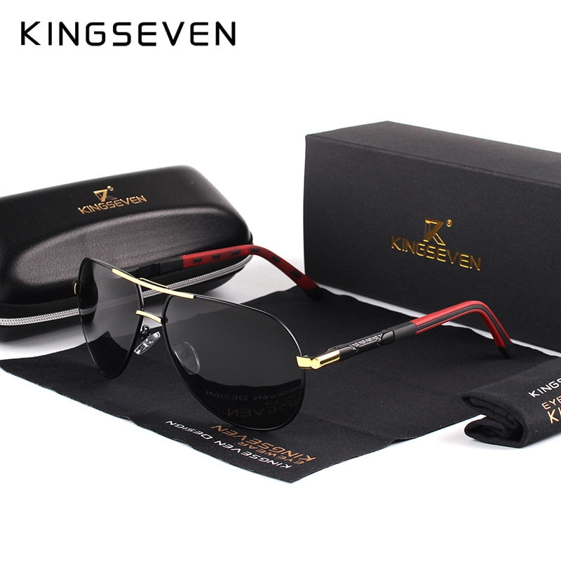 KINGSEVEN Aluminum Magnesium Men's Sunglasses Polarized Coating Mirror Fashion Glasses Male Eyewear Accessories For Men Oculos
