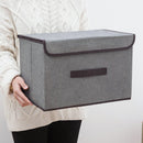 Cotton Linen Storage Box With Cap 2 Size Clothes Socks Toy Snacks Sundries Organizer Set Fabric Boxes Cosmetics Household