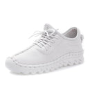 2022 Neue handgemachte Echtleder Damen Sneaker Freizeitschuhe für Damen Flats Damen Schnür-Loafer Zapatos Mujer k18