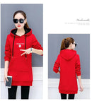 2021 Winter Women Long Thick Hoodies Sweet Knitted  Casual Sweatshirt Harajuku Students Pullover Autumn Moletom Steet Fashion