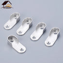 Myhomera 4-2Pcs 16mm Zinc Alloy Oval Wardrobe Rail Bracket Hanging Rod End Supports Closet Tube Pipe Brackets+Screw Wall Mounted