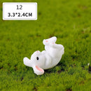 1 Pcs 12 Style Cute Rabbit Easter Miniature Hare Animal Figurine Resin Craft Mini Bunny Ornament Fairy Garden Supplies
