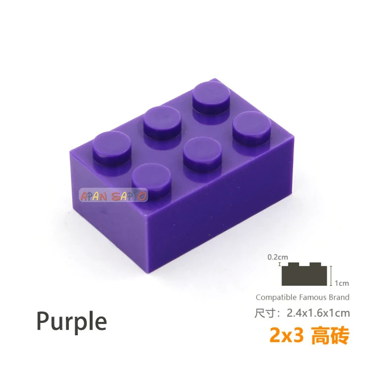 10pcs/lot DIY Blocks Building Bricks Thick 2X3 Educational Assemblage Construction Toys for Children Size Compatible With Brand