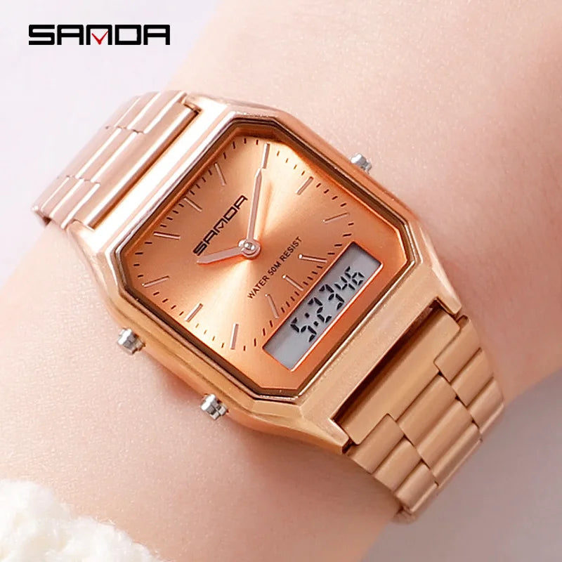 Luxury Sports Watches For Women White Ladies Quartz Digital Waterproof Wristwatches Female Clocks Electronic Relogio Feminino