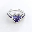 DreamCarnival 1989 Purple Lover Heart Zircon Rings for Women Party Ringen Anel Anniversary Gift Wholesales Amazing Price WA11316
