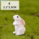 1 Pcs 12 Style Cute Rabbit Easter Miniature Hare Animal Figurine Resin Craft Mini Bunny Ornament Fairy Garden Supplies