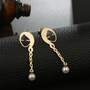 Face earrings Geometric fashion pearl female Fashion women Metal hollow out stud earrings