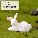 1 Pcs 12 Style Cute Rabbit Easter Miniature Hare Animal Figurine Resin Craft Mini Bunny Ornament Fairy Garden Supplies