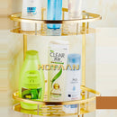 . Wall Mounted Gold Color aluminum Bathroom Shower shampoo Shelf  Basket Holder Fashion Double Layer YT-7026