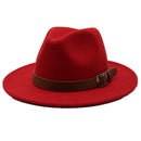 Seioum Special Felt Hat Men Fedora Hats with Belt Women Vintage Trilby Caps Wool Fedora Warm Jazz Hat Chapeau Femme feutre
