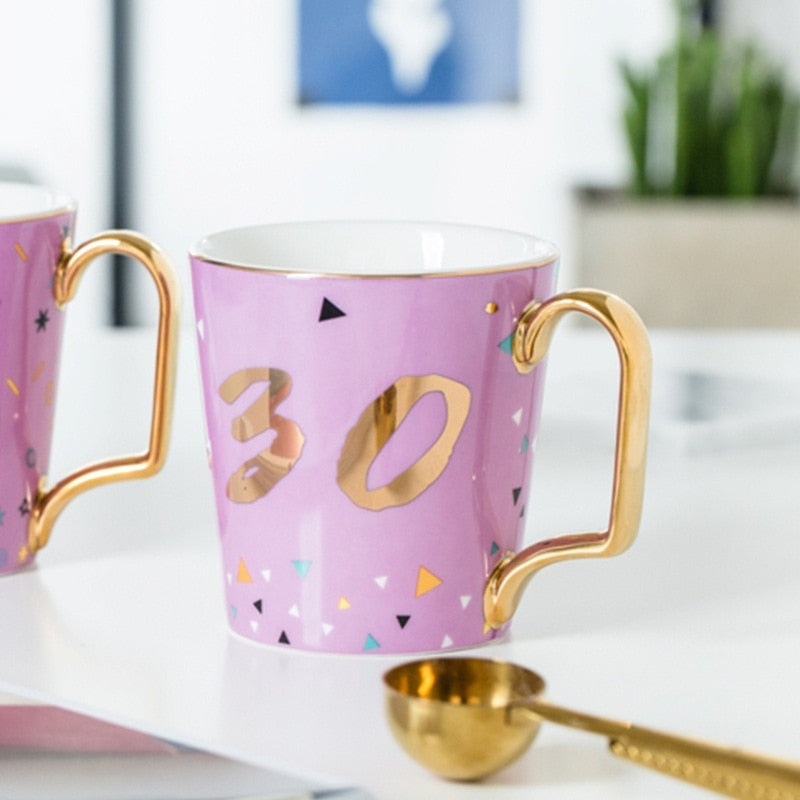 Gold  Animal Flamingo Cat Penguin Ceramic Coffee Mug Bone China Breakfast Milk Water Cup Couple Creative Birthday Gifts