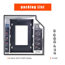 TISHRIC Kunststoff-Aluminium Universal 9.5/12.7mm SATA 3.0 2. Festplatten-Caddy 2.5" SSD CD DVD zu HDD Gehäuse CD-ROM ODD Optibay
