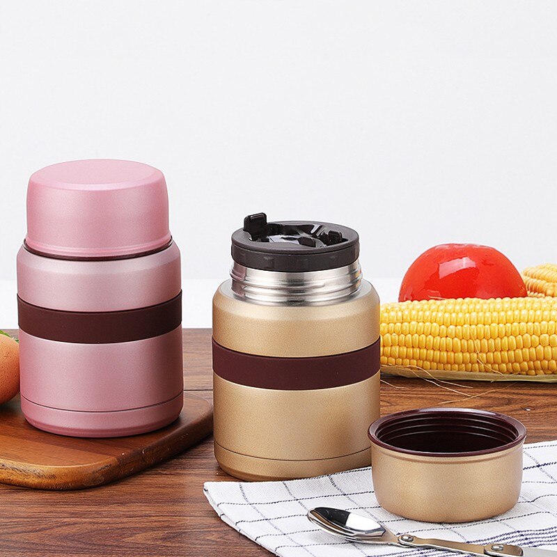 UPORS 350ml Food Thermos With Bag 304 Stainless Steel Double Wall Vacuum Soup Food Thermos Bottle Lunch Box Food Container