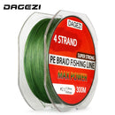 DAGEZI Super Starke 4-fach geflochtene Angelschnur 300M/330YDS 100% PE 10-80LB Multifile Angelschnur Karpfenangeln Salzwasser