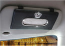 Fashion Crown Crystal Car Tissue Box Sun Visor Leather Auto Tissue Bag Sunvisor Hanging Holder Case Napkin For Car Accessories