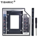 TISHRIC Kunststoff-Aluminium Universal 9.5/12.7mm SATA 3.0 2. Festplatten-Caddy 2.5" SSD CD DVD zu HDD Gehäuse CD-ROM ODD Optibay