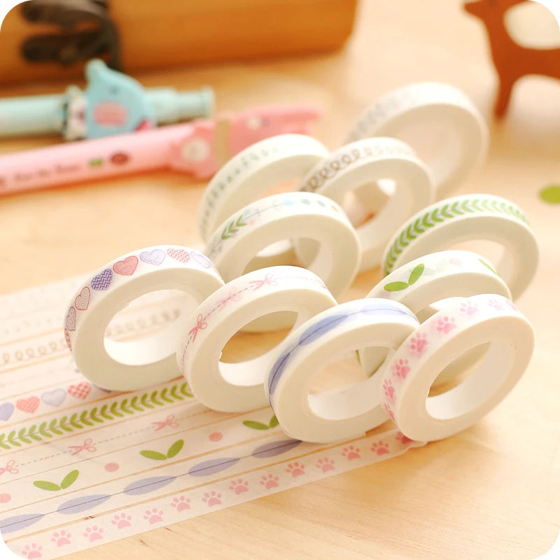 7mm X 10m Detail section line Masking Washi Tape Fresh narrow edge Decorative Adhesive Tape Decor Sticker Label Stationery