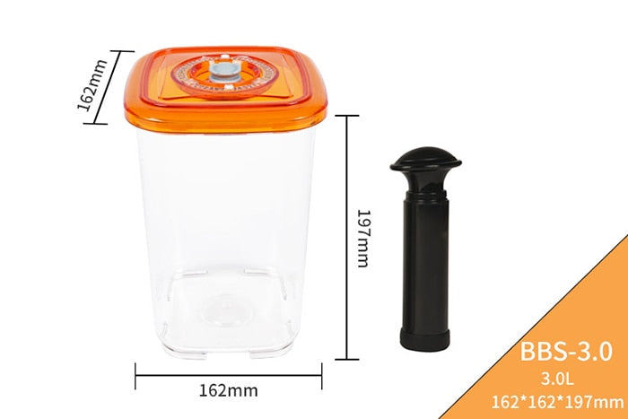 LAIMENG Vacuum Container Plastic Food Storage Container With Lid Damp Proof Large Capacity Kitchen Box for Vacuum Sealer S250