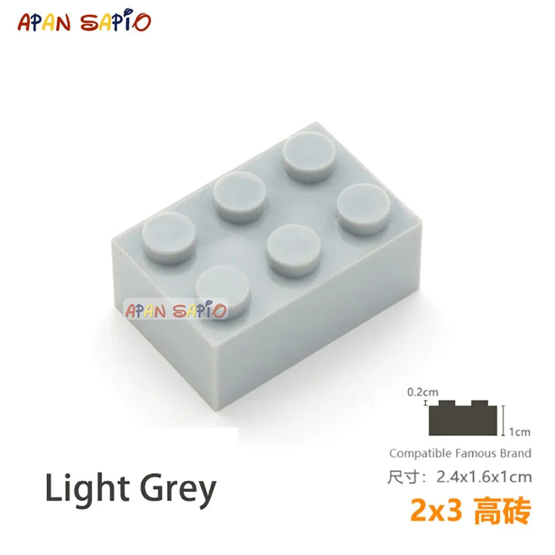 10pcs/lot DIY Blocks Building Bricks Thick 2X3 Educational Assemblage Construction Toys for Children Size Compatible With Brand