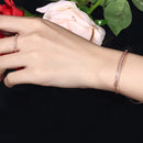 CWWZircons Simple Fashion Brand Ladies Jewelry Rose Gold Color Bar Cubic Zirconia Ring and Bracelet Sets for Women T332