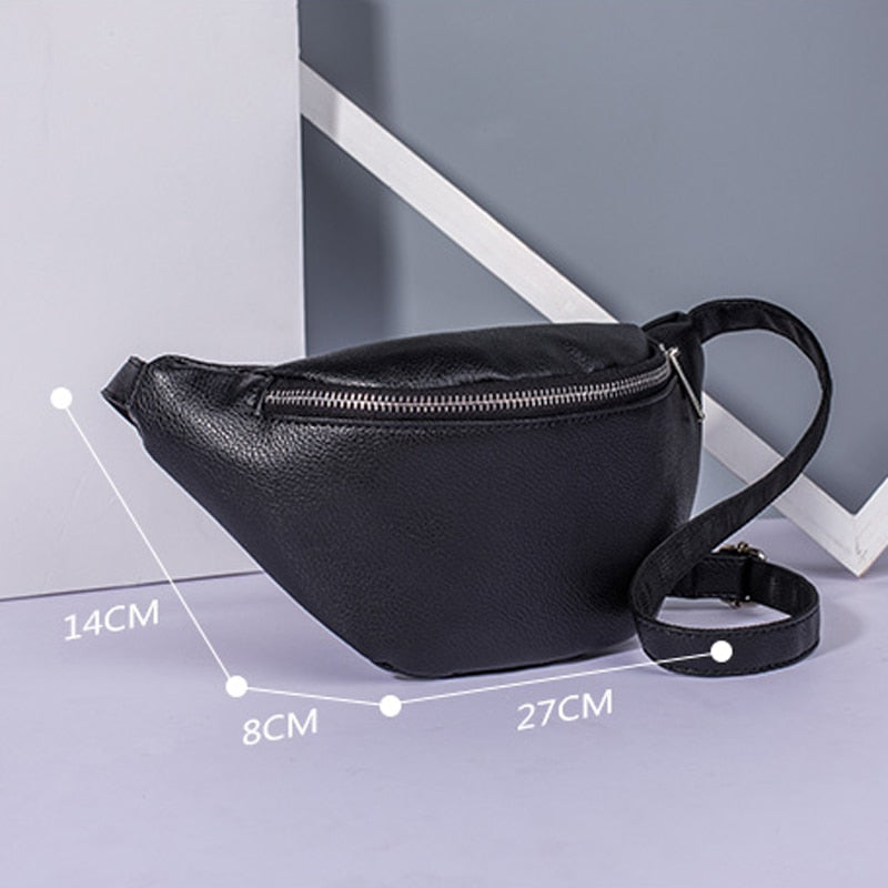 REPRCLA Waist Pack Fashion PU Leather Fanny Pack for Women Belt Waist Bag Brand Designer Shoulder Bag Casual Female Chest Bag