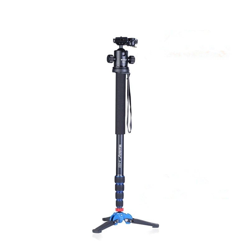 Manbily A-222 165cm Portable Professional DSLR Monopod Walking Stick with M-1 Mini Tripod Stand Base &amp; Tripod Ballhead for DSLR