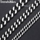 18-36" Men's Stainless Steel Curb Cuban Necklace Gunmetal Color Cuban Link Chain Necklace Fashion Male Jewelry Gift For Men KNN4