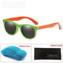 LongKeeper Mirror Kids Sunglasses with Case Boys Girls Polarized Silicone Safety Sun Glasses Gift For Children Baby UV400 Gafas