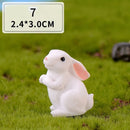 1 Pcs 12 Style Cute Rabbit Easter Decoration Miniature Hare Animal Figurine Resin Craft Mini Bunny Garden Ornament