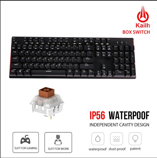 HEXGEARS GK705 104 Keys Waterproof Kailh BOX Switch Mechanical Keyboard Hot Swap LOL Mechanical Gaming Keyboard