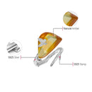 Lotus Fun Real 925 Sterling Silver Natural Amber Handmade Designer Fine Jewelry Looking Back Butterfly Rings for Women Bijoux