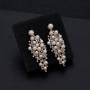 TREAZY Gold Color Bridal Drop Earrings Simulated Pearl Crystal Statement Earrings for Women Wedding Party Jewelry Gift