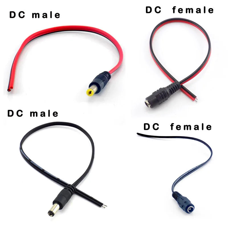 1/5/10 12V DC Male Female Connectors jack cable adapter plug power supply wire cord 5.5 x 2.1mm for LED Strip Light CCTV Camera