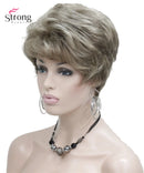 Lady Women Short Wave Synthetic Wig Blonde with Highlights Full wigs Color For choose